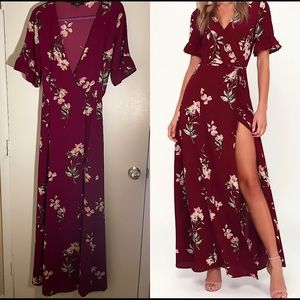 Floral Print Wrap Maxi Dress